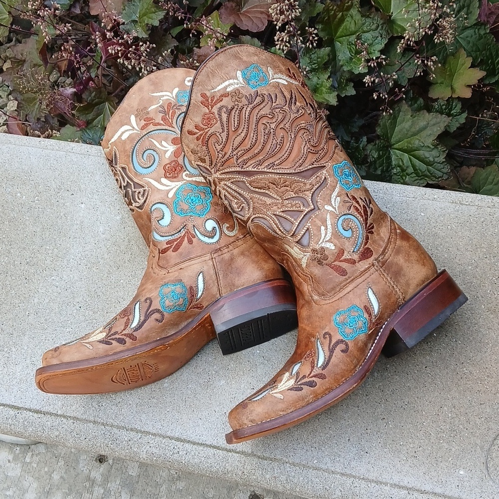 Corral Women's Iridescent Collection Western Boot Square Toe Sand Sz 6 - Picture 5 of 13